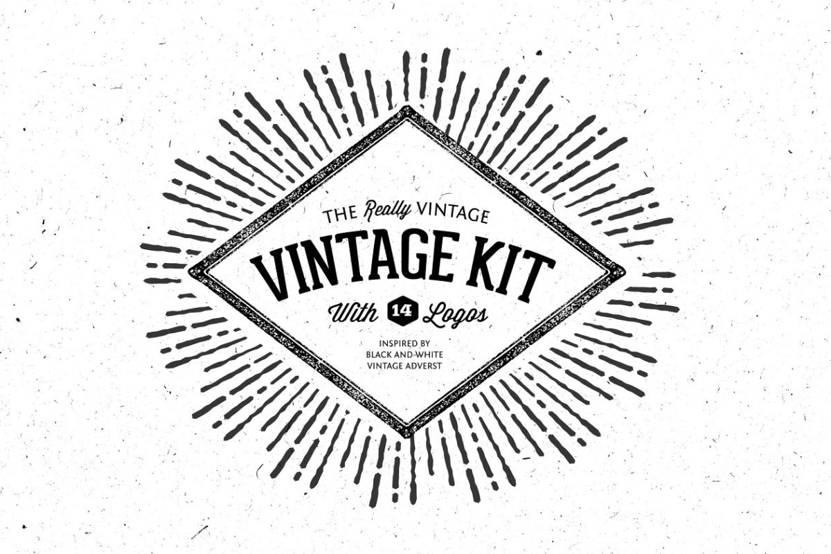 复古矢量素材 Very Vintage Vector Kit + 14 Logos