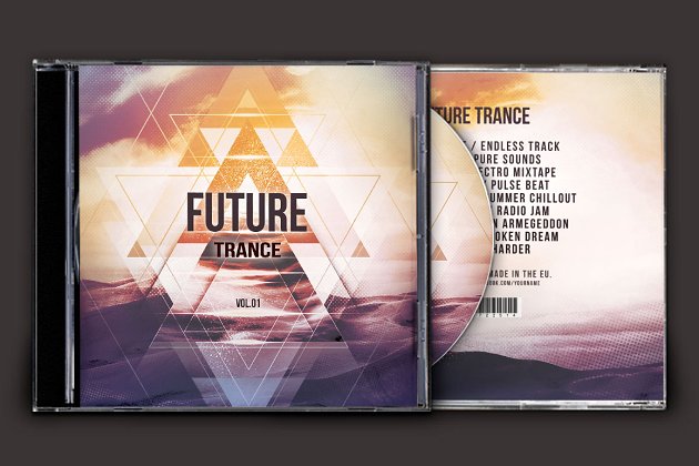 未来感觉的CD包装模板 Future Trance CD Cover Artwork