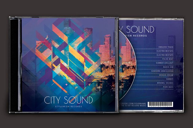 城市乐队CD封面模板 City Sound CD Cover Artwork