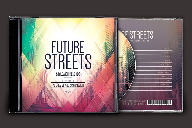 未来街道CD封面艺术品设计模版 Future Streets CD Cover Artwork