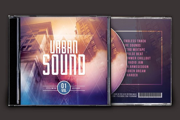 城市主题的CD封面模版 Urban Sound CD Cover Artwork