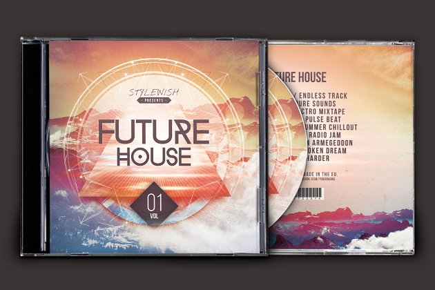 未来CD封面模板 Future House CD Cover Artwork