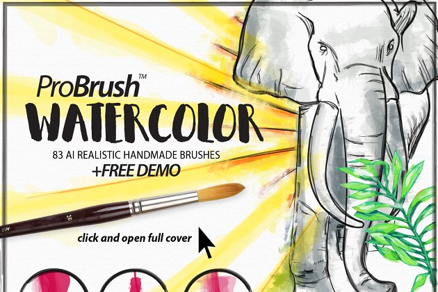 专业水彩笔刷 Watercolor ProBrush™ + Free Demo