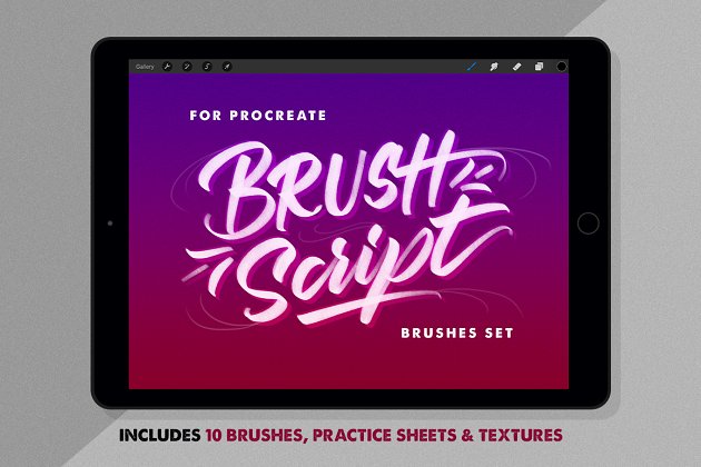 iPad专用 手绘字体笔刷素材包 BrushScript Bundle for Procreate
