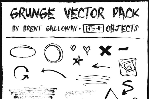 手绘涂鸦插画 Hand Drawn Grunge Vector Pack