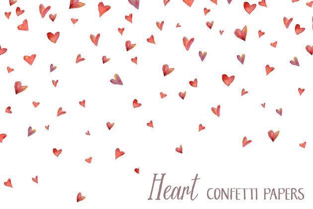 爱心背景纹理素材 Heart Confetti Papers / Background
