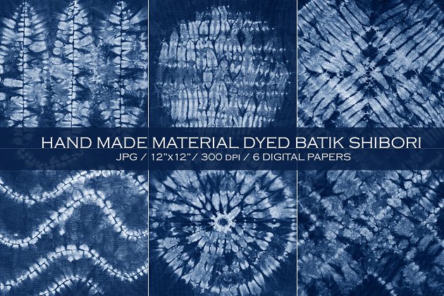 蜡染艺术背景纹理素材 Material dyed batik. Shibori