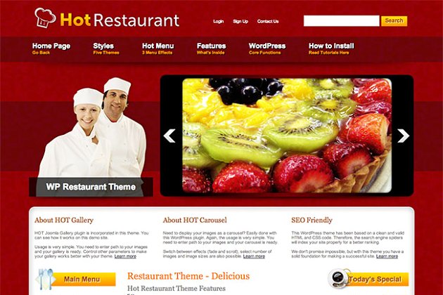 餐厅网站主题模板 Hot Restaurant