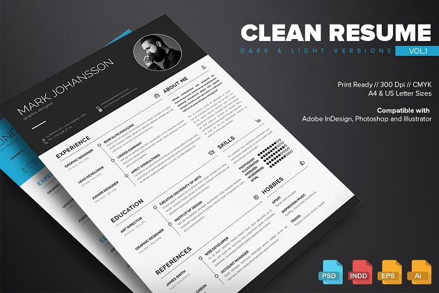 干净简历模板 Clean Resume Template Vol.1
