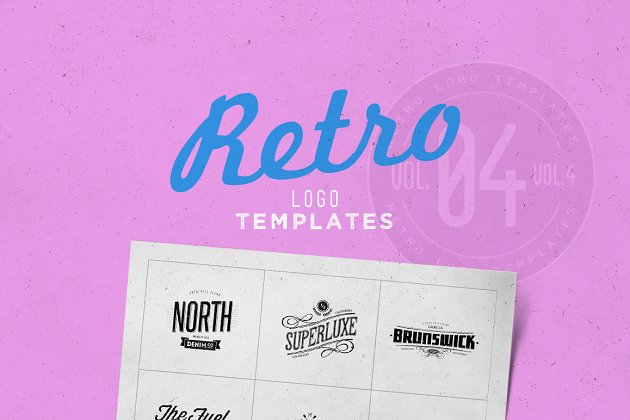 复古logo图形素材 Retro Logo Templates V.04