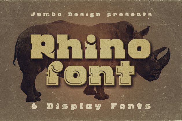 犀牛粗壮字体 Rhino – 6 Display Fonts