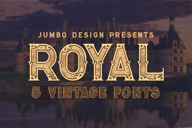 复古奢华设计字体 Royal – 5 Vintage Style Fonts
