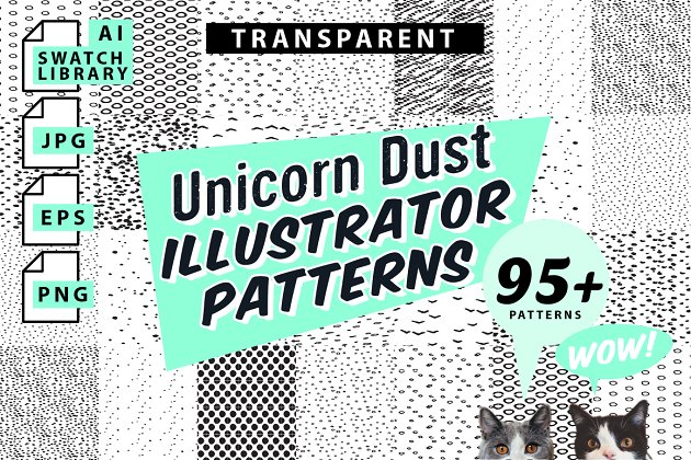 鳞片麒麟背景纹理素材 Unicorn Dust Illustrator Patterns