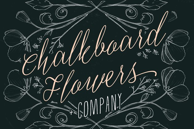 黑板花卉笔刷 Chalkboard Flowers & Company
