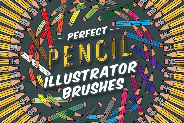 完美的粉笔插画笔刷 Perfect Pencil Illustrator Brushes