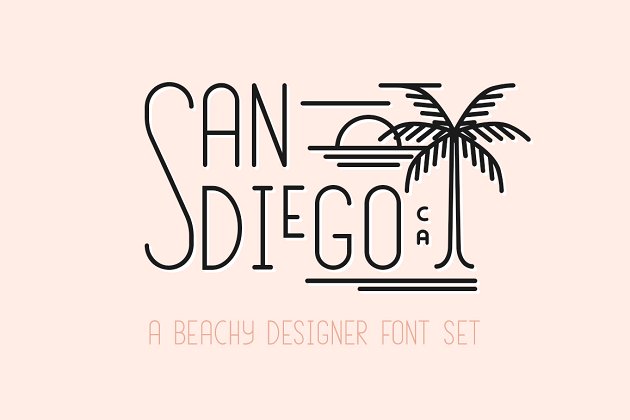 海滨趣味字体 San Diego | Beach Font Set