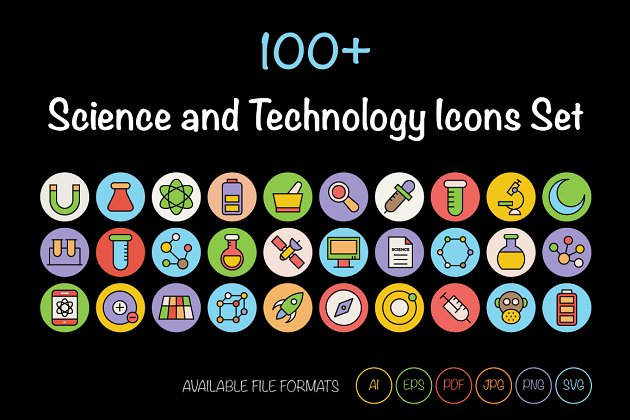 100+科学和技术图标 100+ Science and Technology Icons