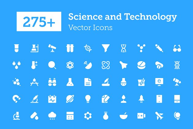 275+科技矢量图标 275+ Science and Technology Icons