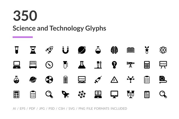 科学技术图标素材 350 Science and Technology Icons