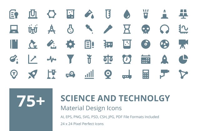 科学技术图标素材 Science & Technology Material Icons