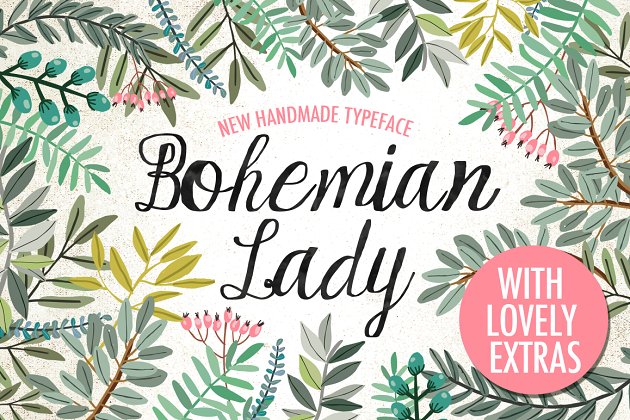 热带设计字体 Bohemian Lady Font