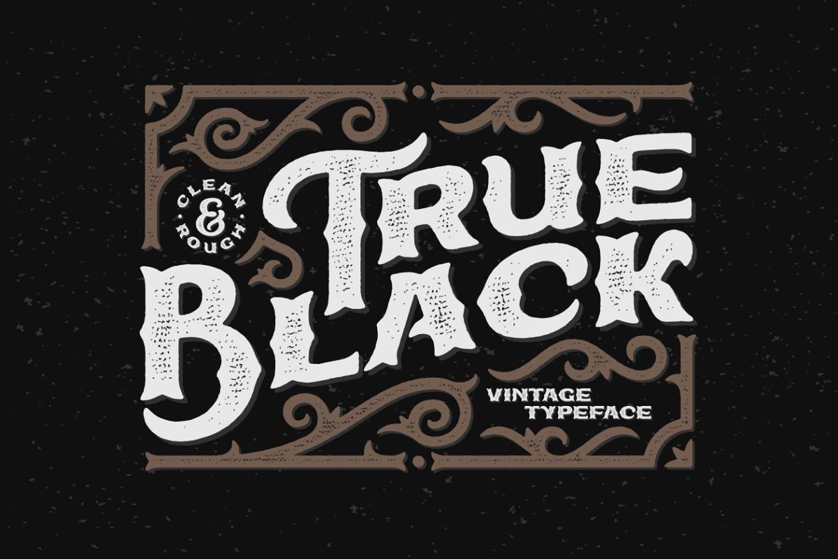 经典矢量字体下载 Vintage rough font "True Black"