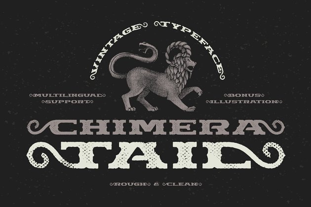个性设计字体 Chimera Tail typeface with bonus