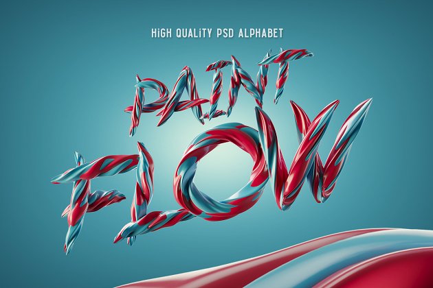 绘画风格的PSD字体文件下载 Paint Flow PSD Font