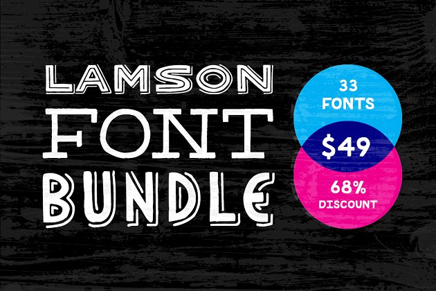 复古个性设计字体 Lamson 33 Font Bundle (68% Off)