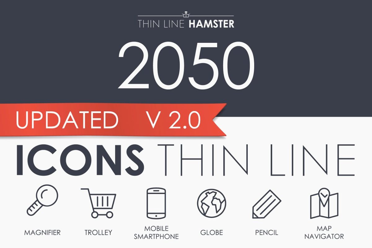 2050个线型常用图标 Thin Line HAMSTER Icons
