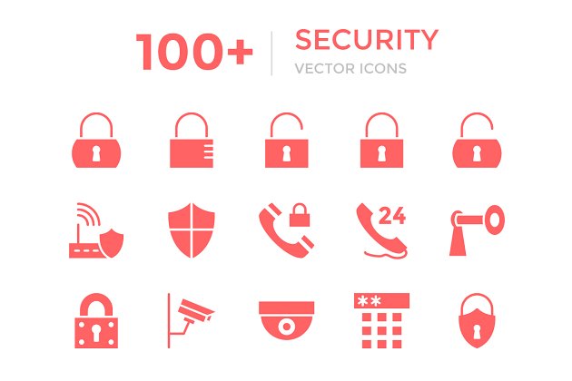 100+安全矢量图标 100+ Security Vector Icons