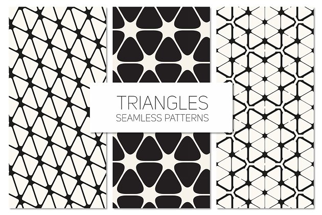 几何背景纹理 Triangles. Seamless Patterns Set 7