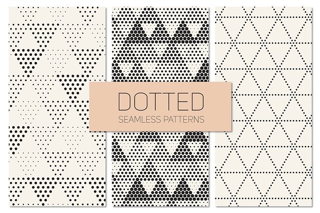点为基本元素的背景纹理素材 Dotted Seamless Patterns. Set 7