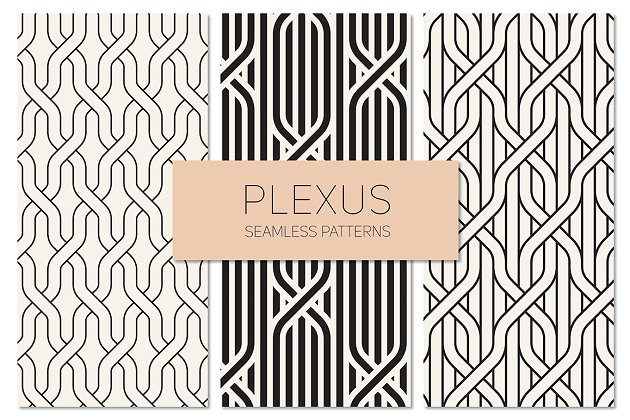丛状无缝图案集 Plexus Seamless Patterns Set 1