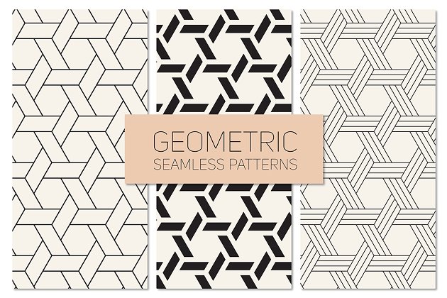 几何无缝背景图案 Geometric Seamless Patterns Set 19