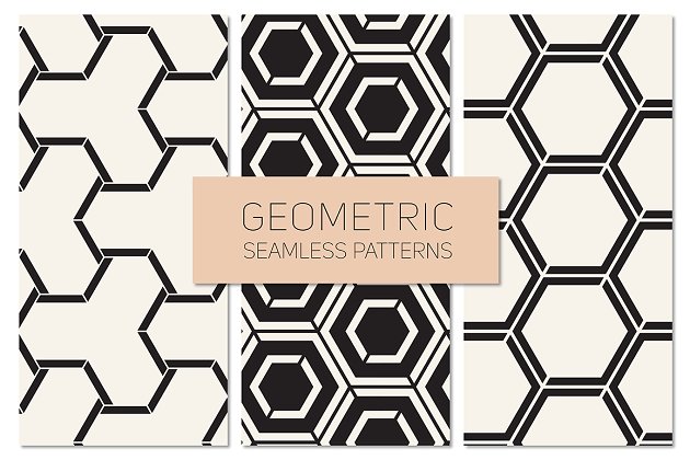 几何无缝背景纹理素材 Geometric Seamless Patterns Set 20