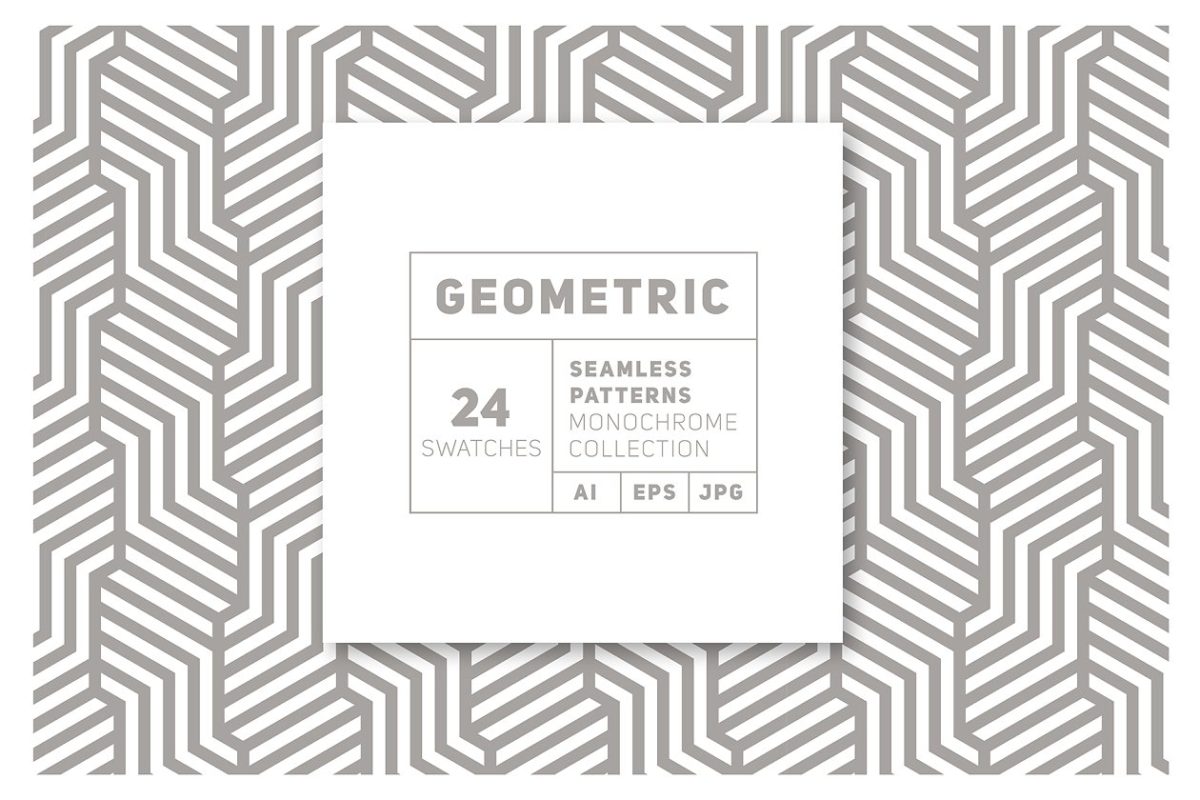 24种几何单色图案 24 Geometric Monochrome Patterns