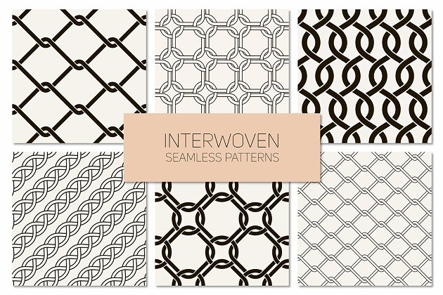 交织无缝图案集 Interwoven Seamless Patterns Set