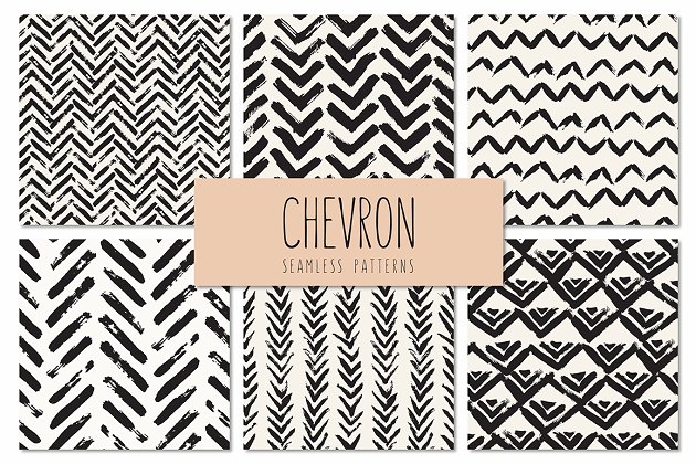 人字形的无缝背景纹理素材 Chevron. Seamless Patterns Set v.3