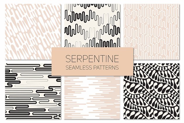 蛇纹石无缝背景纹理素材 Serpentine Seamless Patterns Set
