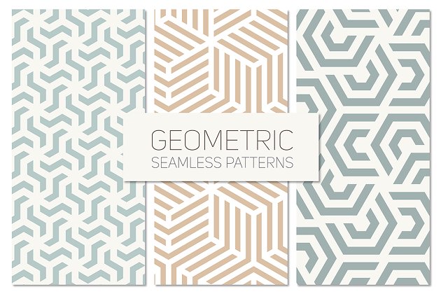 几何无缝图案背景 Geometric Seamless Patterns Set 4