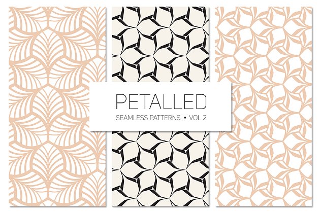 花瓣无缝背景纹理素材 Petalled Seamless Patterns Set 2