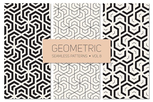 几何无缝图案集 Geometric Seamless Patterns Set 8
