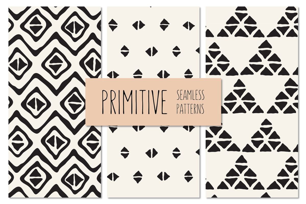 原始部落图案背景纹理 Primitive Seamless Patterns Set 2