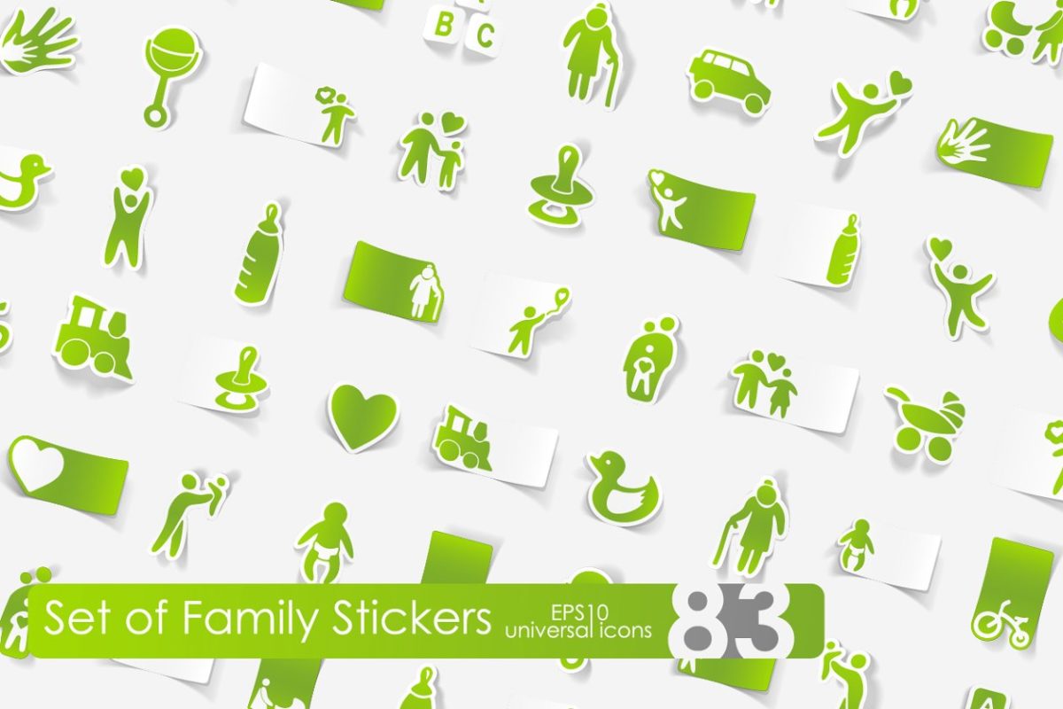 家庭元素图标 83 family stickers