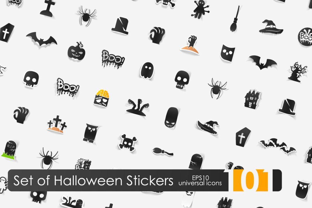 万圣节元素图标素材 101 Halloween stickers