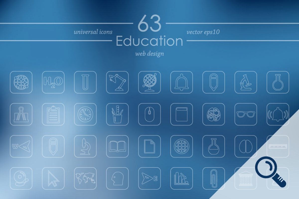 63个教育主题图标 63 EDUCATION icons