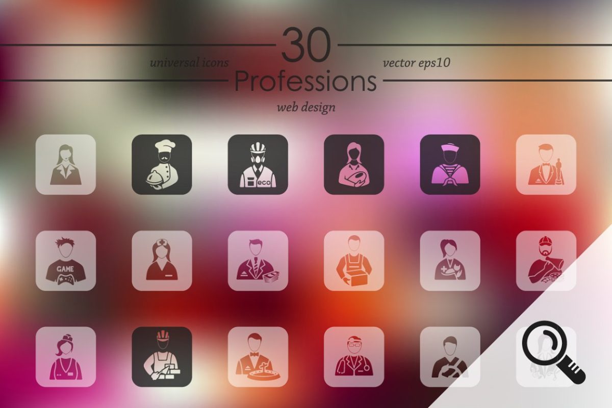 专业矢量图标素材 30 PROFESSIONS icons