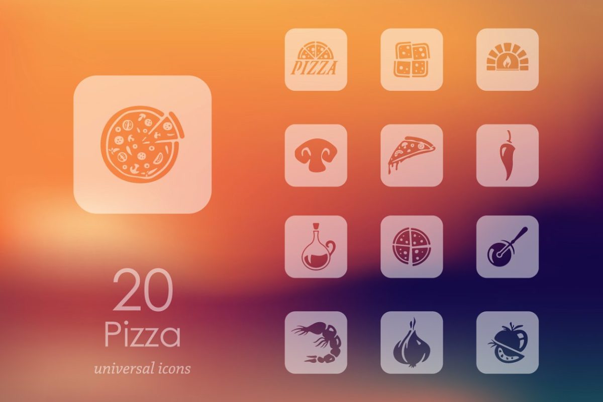 20个披萨相关的图标素材 20 pizza icons
