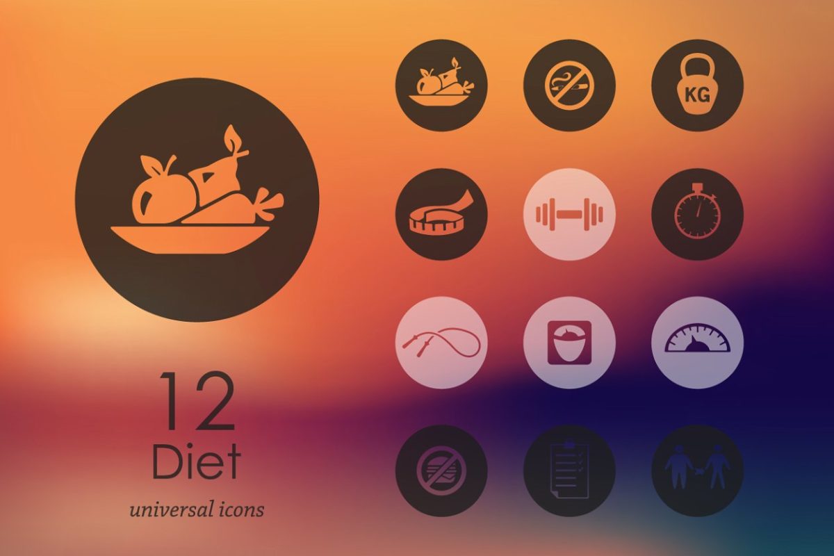 饮食图标素材 12 diet icons